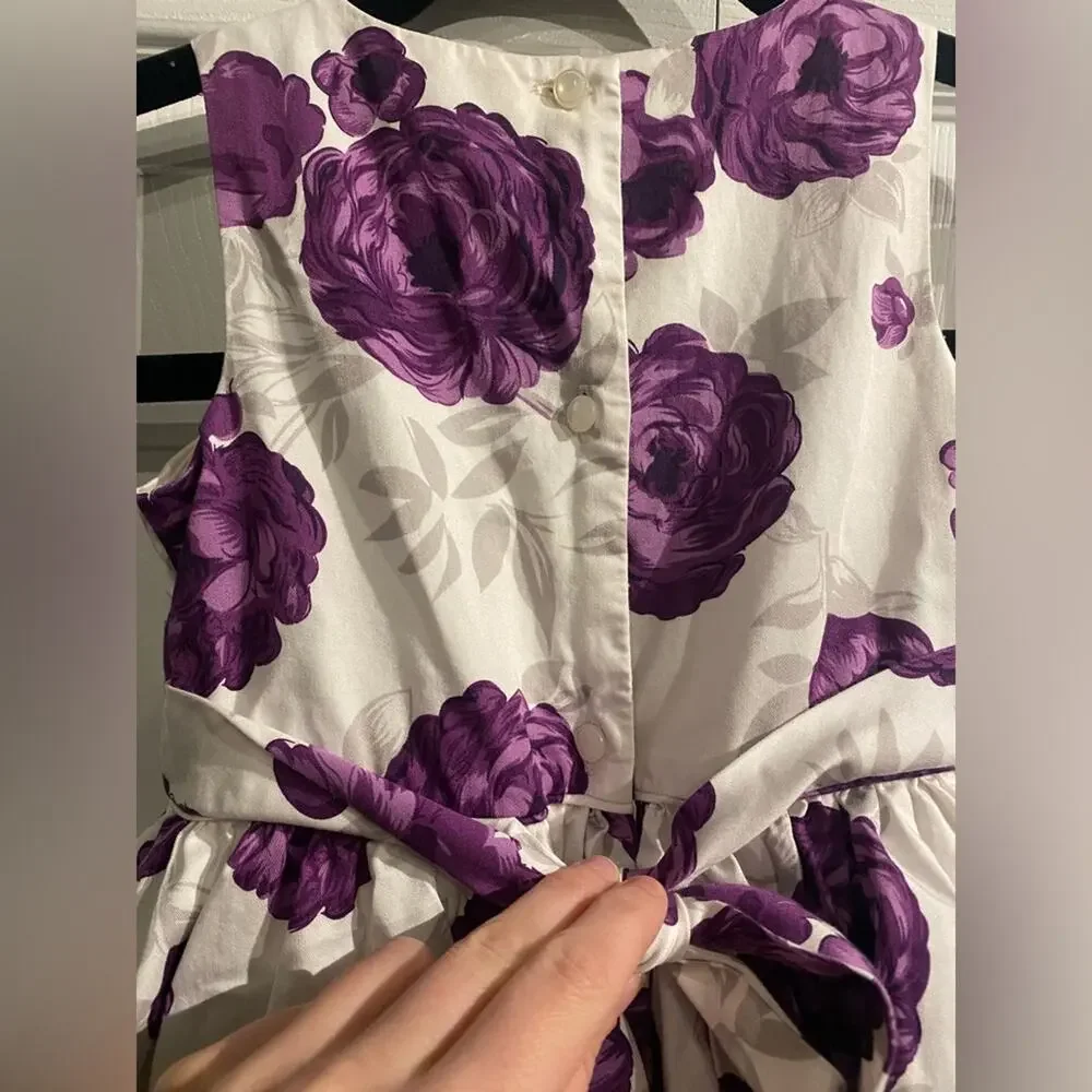 Janie and Jack Girls Size 3 Purple Floral Tulle Dress